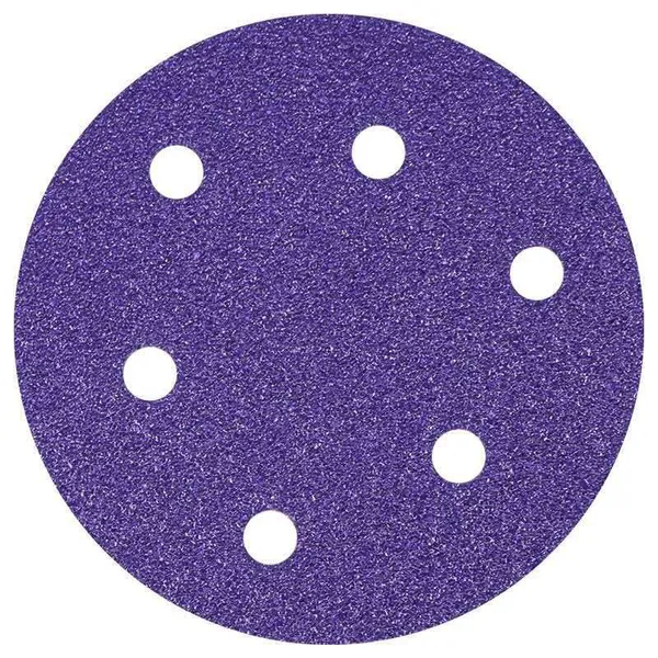 Purple Automotive Polishing Hook & Loop Film Sanding Disc Porous Abrasive Sand Paper for Car Sanding photo-4