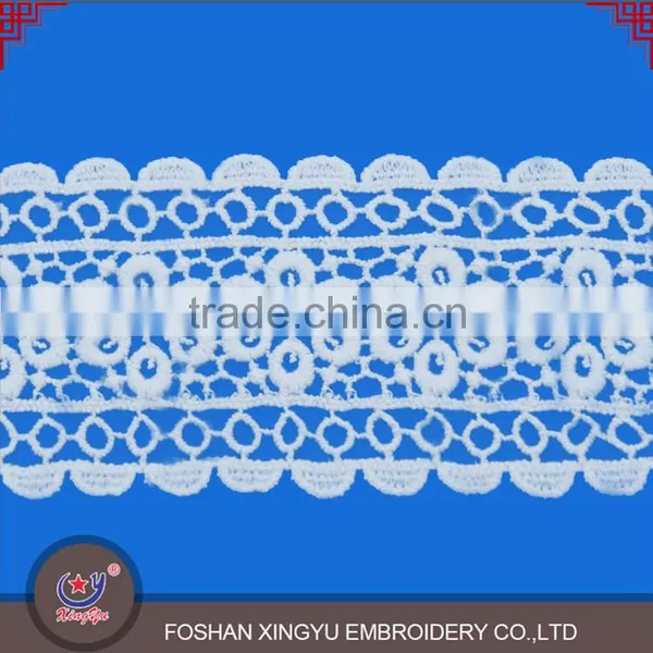 Factory Specializing Made Embroidered Cotton Lady Neck Collar Design White Crochet Embroidery Neck Trim photo-2