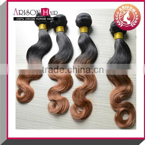 Hot Sale Remy Fasion Brazilian Two Tone Afro Kinky Curly Virgin Hair Ombre Weave Extension photo-2