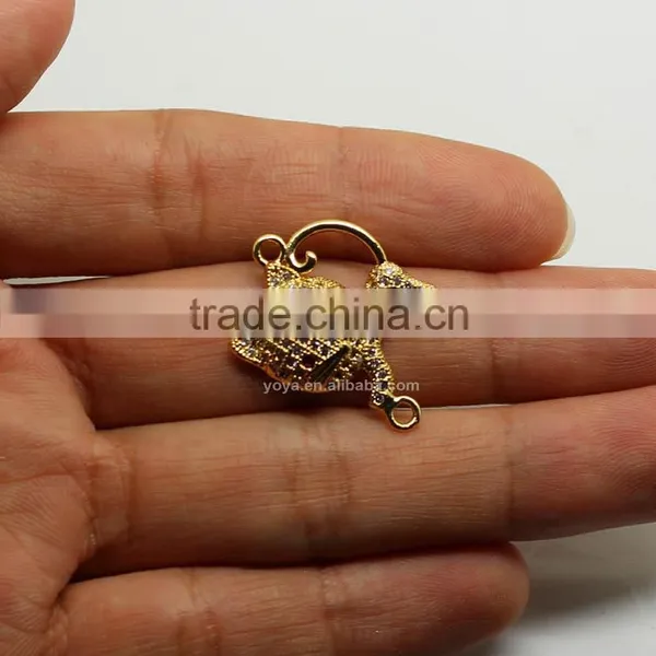 CZ6472 Lovely Mirco cz Pave Cat Charm Connectors photo-2