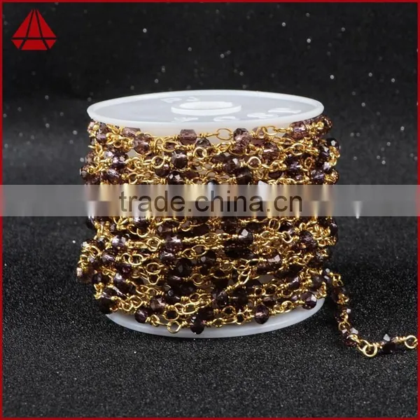 $4/meter by Trade Assurance- Natural Amethyst Stone Beaded Chain Roll-Free Shipping photo-5