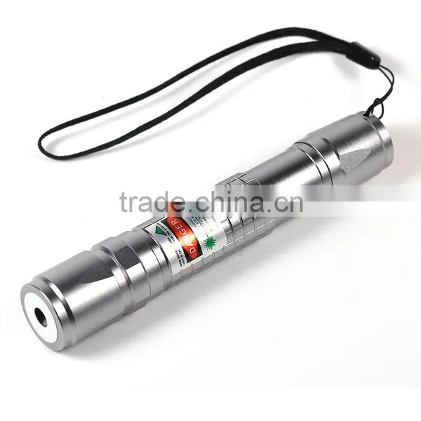 50mw Green Laser Pointer Silver Housing With Rechargeable Battery and Charger