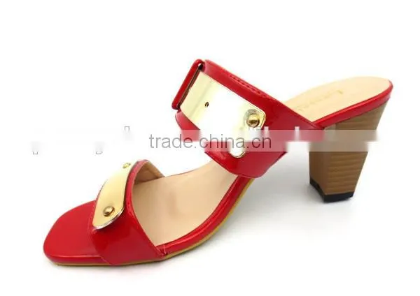 New Summer Middle Heel Lady Sandals Women Heel Slipper photo-3