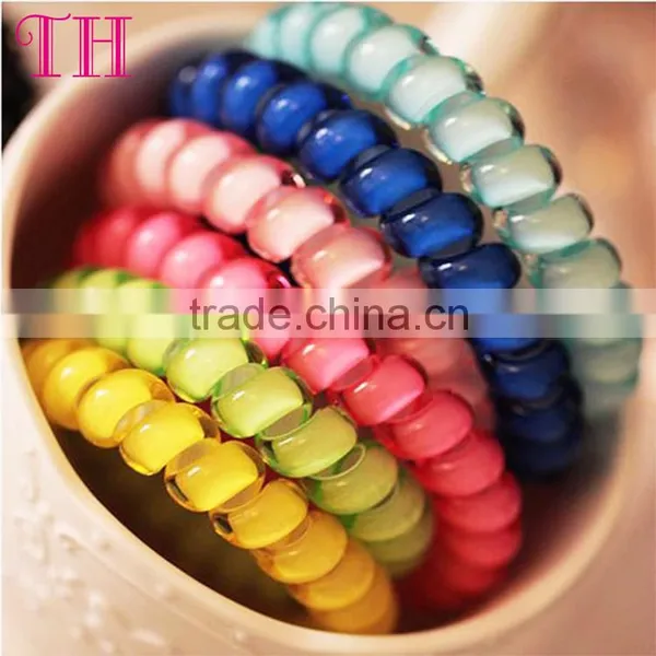Telephone Line Custom Elastic Hair Tie for Girls
