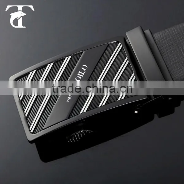 Latest Men's Fashion Black Embossed Leather Belt Custom Belt for Wholesale photo-4