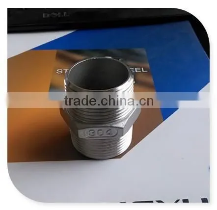 2015 Best Quality!! 304 Stainless Steel Pipe Fitting Hex Head Nipple