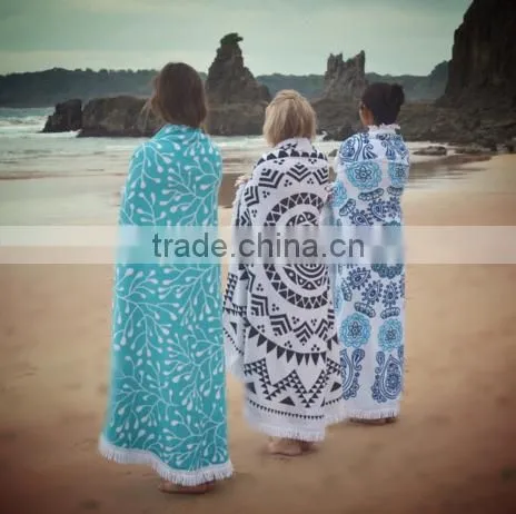 Cotton Reactive Printing Round Beach Towel for Philippine Market