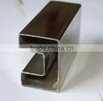 Stair Railing Stainless Steel Slotted Tube for 16mm Glass photo-3