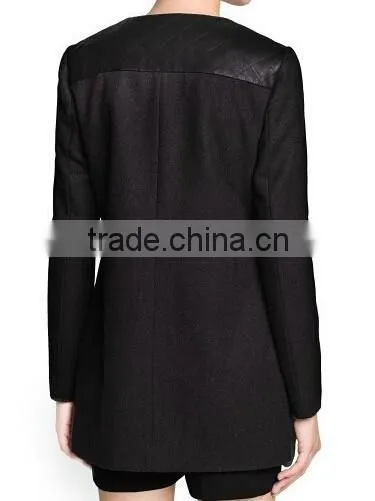 European and American Big New Women's Woolen Jacket and Long Sections Temperament Luxury Single-breasted Wool Coat photo-2