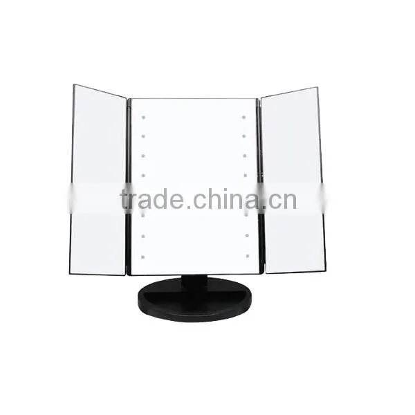 Newest Touch Sensor Usb Directly Charging Lighted Vanity Table Mirror With 3 Sides photo-3