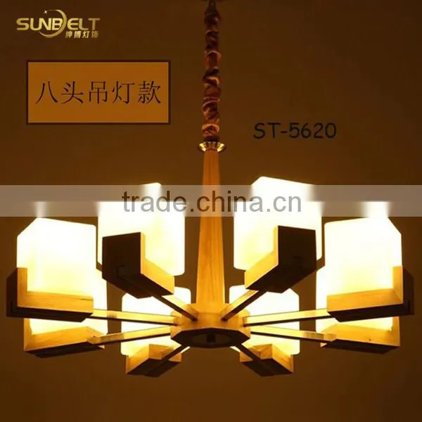 ST-5620-8 Sunbelt 2015 Hot Sale American Caren Dining Room Restaurant Wooden Shade Five Head Pendant Lamp photo-2