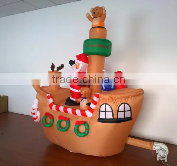 DJ-XT-16 Golden Christmas Inflatable Santa Claus Corsair Outdoor Garden Decoration photo-3