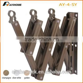 Folding Accordion Clothes Rack, Used at Wall-mount, With Aluminum Tube and ABS Plastic