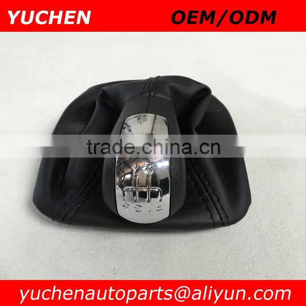 YUCHEN Car Shift Gear Knob With Black/Beige Leather Boot For Skoda Octavia II A5 MK2 2004-2010 photo-3