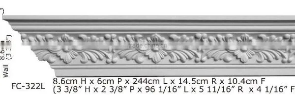 2015 High Quality Good Price Beautiful Luxury Decorative pu Carving Cornice Mouldings photo-2
