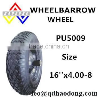 4.00-8 Steel Rim Wheelbarrow PU Wheels
