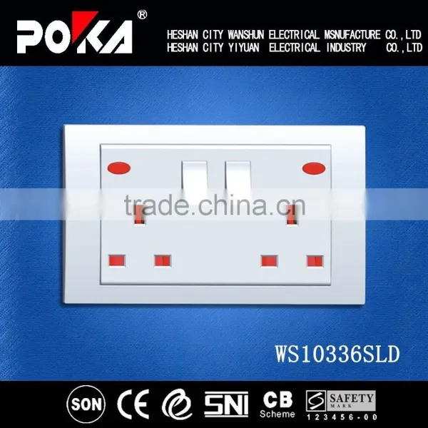 13A Double Switch Socket With Light