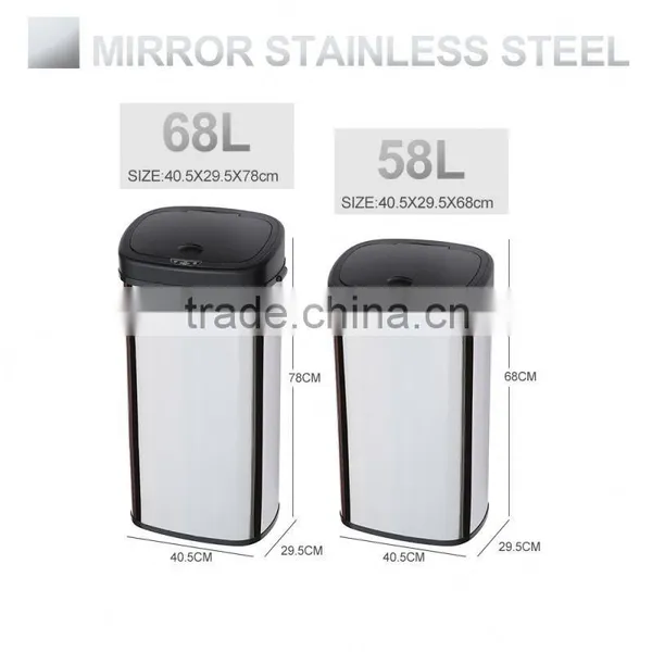 8 10 13 Gallon Infrared Touchless Dustbin Stainless Steel Waste Bin Automatic Garbage Can SD-007 photo-3