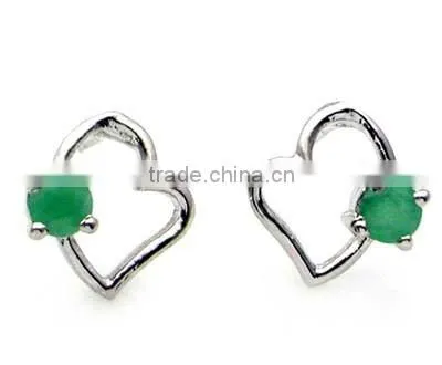 925 Sterling Silver Emerald Earring