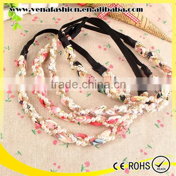 Handmade Beaded Flower Pony Elastics Ethnic Hair Accessories