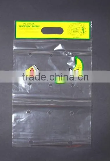 Blocked Clear Lovely Print Perforated/gelocht/keypunched Ventilated Grape/banana Plastic Bag for Fruit Shop and Fruit Store