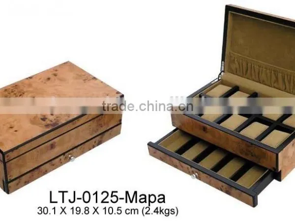 Velvet Inlay Wooden Watch Box for Sale photo-2