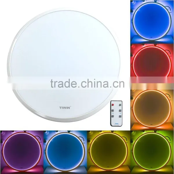 TIWIN 27w Warm White Wireless Dimmable RGB CE ROHS Led RGB Ceiling Lamp With Remote Controller Smart Lighting photo-3