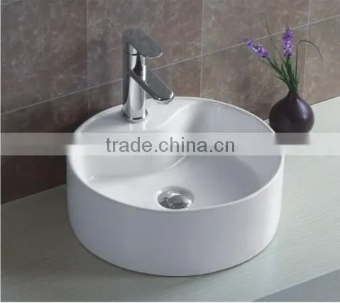 Sanitary Ware Ceramic Basin White Round Shape Single Hole Wash Basin New Desigh Hot Sale Best Quality Art Basin YB002 photo-3