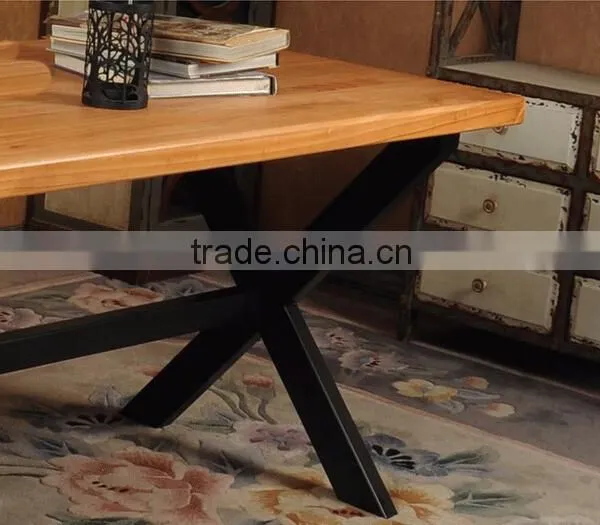 Industrial Real Wood Table Metal Table LOFT Style photo-2