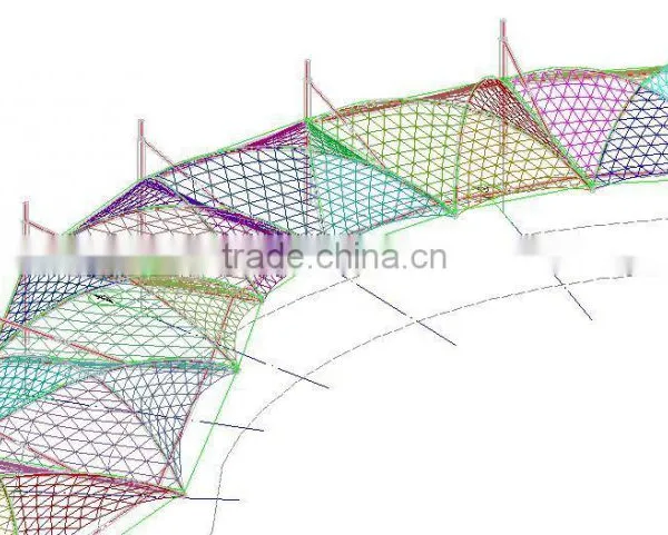 PVDF Tensile Fabric Architecture Membrane Structure for Walkway Cover photo-5