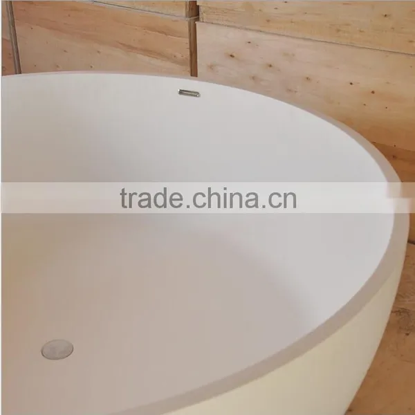 2016 New Design Indoor Portable Massage Bathtub Cheap Round Hot Bathtub, Resin Stone Bathtub, Bathroom Free Standing Bathtub photo-4
