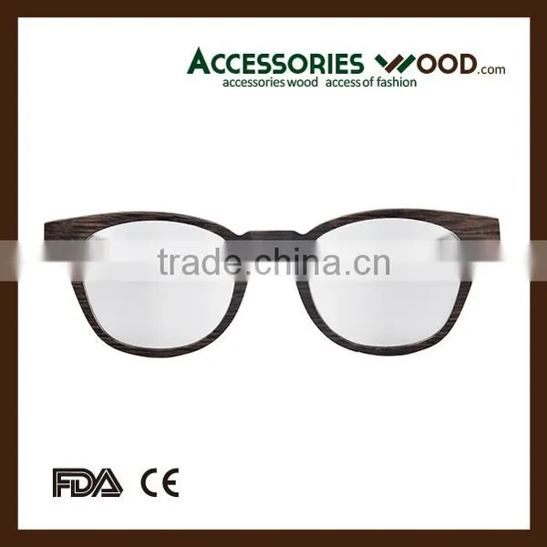 Round Frame Optical Eye Glasses Student Wood Reading Glasses photo-4