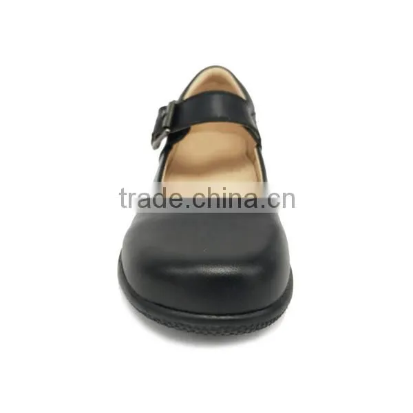 22 Years Manufacturer Fitkids Buckle Black Leather Girls School Shoes With Rubber Sole photo-3