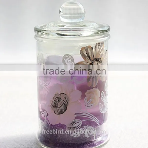 Colorful Jelly Candles in Clear Glass With Decoration Flower for Wholesale photo-2