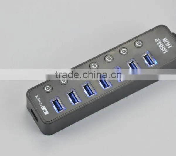 Premium Usb Por Hub Suppliers, Top Grade 7 Port Usb Hub 3.0+A Intelligent Charging Port With Individual Switch and LED photo-3