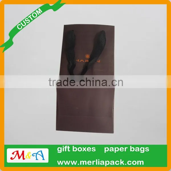 Accept Custom Order Gift Bags Polyester Sation Ribbon Knotted Black Eyelets Bags photo-2