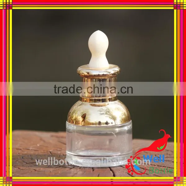 20ml Slant Shoulder Glass Liquid Foundation Bottles With Shiny Silver Lotion Pump photo-4