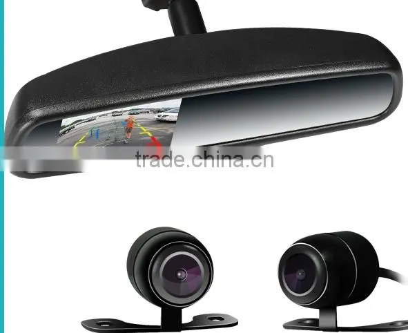 Auto Dimming Rear View Mirror With 3.5 Inch LCD Monitor Display and Auto Brightness Adjustment photo-2