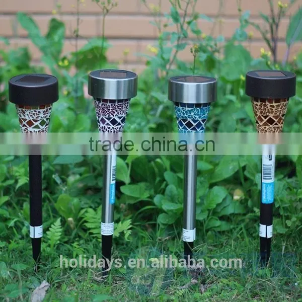 H40cm Mosaic Border Stainless Steel Solar Garden Light Garden for Decoration Christmas Gift photo-5
