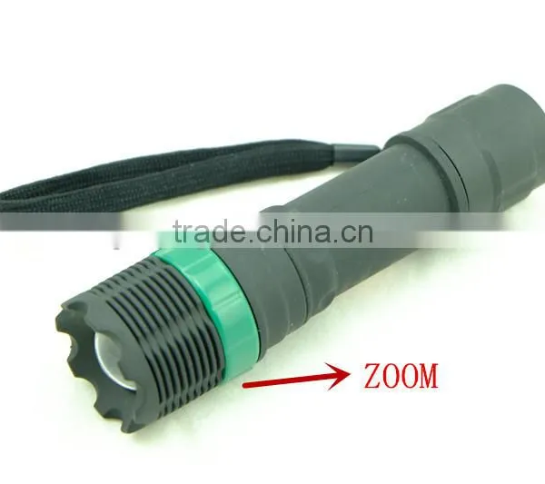 3*AAA Zoom Emergency Lamp 1w Foucsing Rubber Cheap Plastic Flashlight photo-3