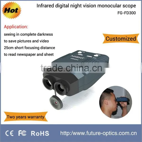 6x Seeing in Complete Darkness Portable Infrared Digital Night Vision Monocular Scope FG-FD300