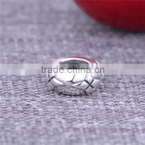 Antique Large Hole Inner With Silicon Stopper Silver Spacer Charm Custom Silver Beads photo-6