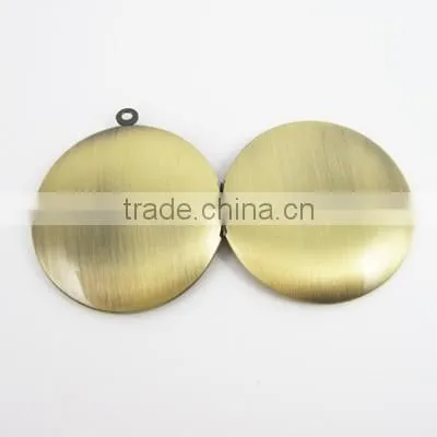 33MM Vintage Bronze Brass Round Locket Pendant,photo Locket Pendant for Vintage Jewelry,fashion Jewelry 1111020 photo-2