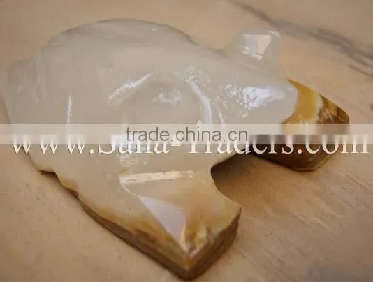 Natural Marble Onyx Designed Frog Handicrafts