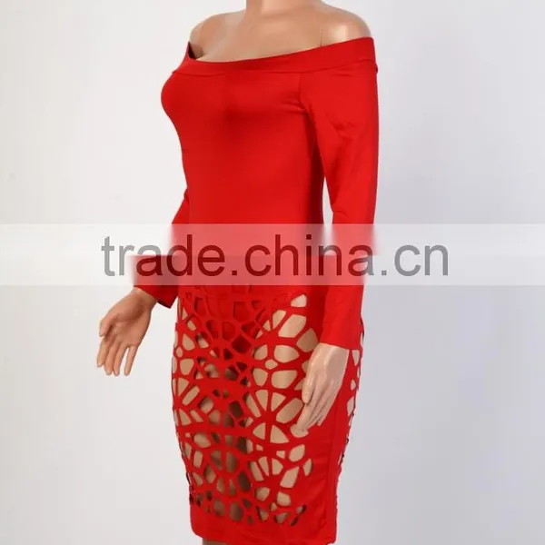 Bonvatt Newnest Faux Leather Bodycon Dress Sexy Club Black Hole Punch Dress Celebrity Bandage Bodycon Dresses photo-2