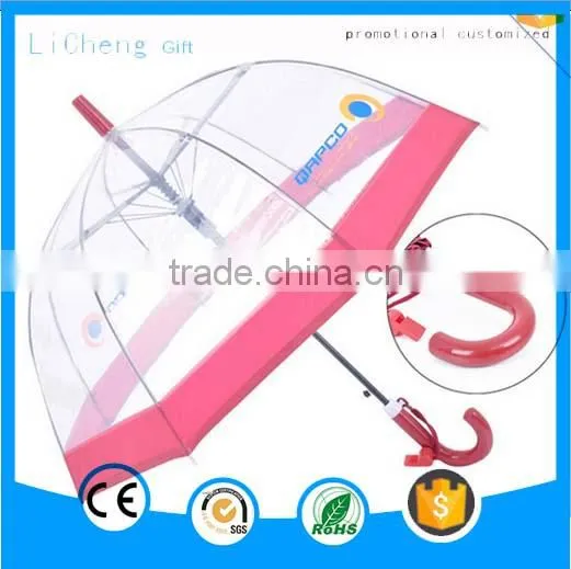 Ladies Fashion 2015 Advertising Kids Child Clear Transparent Umbrella photo-3