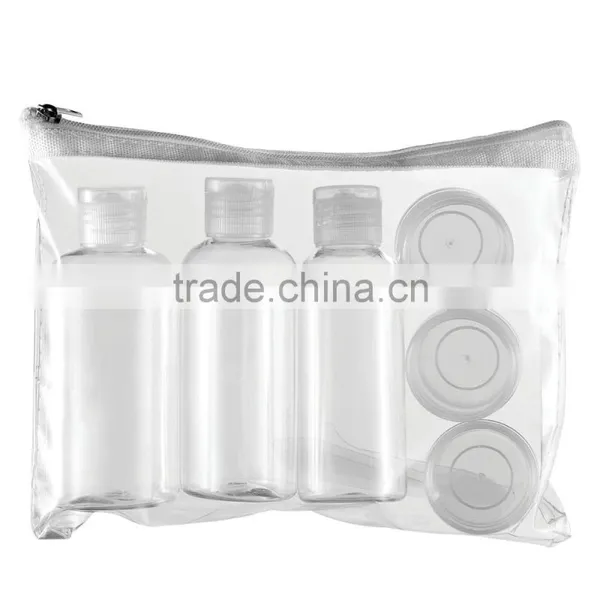 4 pc TRAVEL KIT Empty Bottles Liquid Spray Pump Squeeze Lotion Container ST-14 photo-6