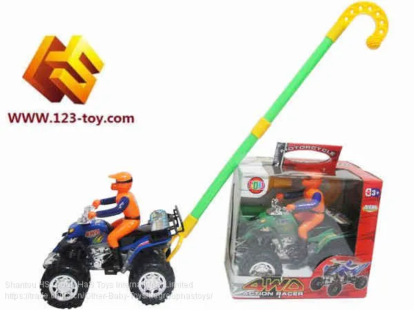 HS Group Ha'S HaS Toys Hand Push Toys Duck Bird Flower Wheel Car Motorbike for Kids photo-5