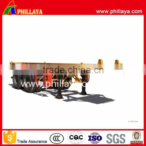 China 3 Axles 40ft Container Semi Trailer Widely Used New Condition Low Price 20ft 40 Feet Flatbed Truck Trailer Made in China photo-6