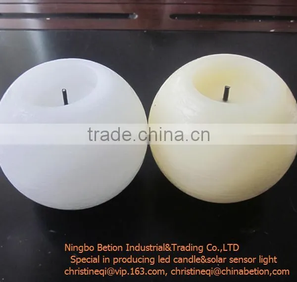 Round Ball Shaped Flamleless Candles Yellower Flicking Wax Candle photo-2